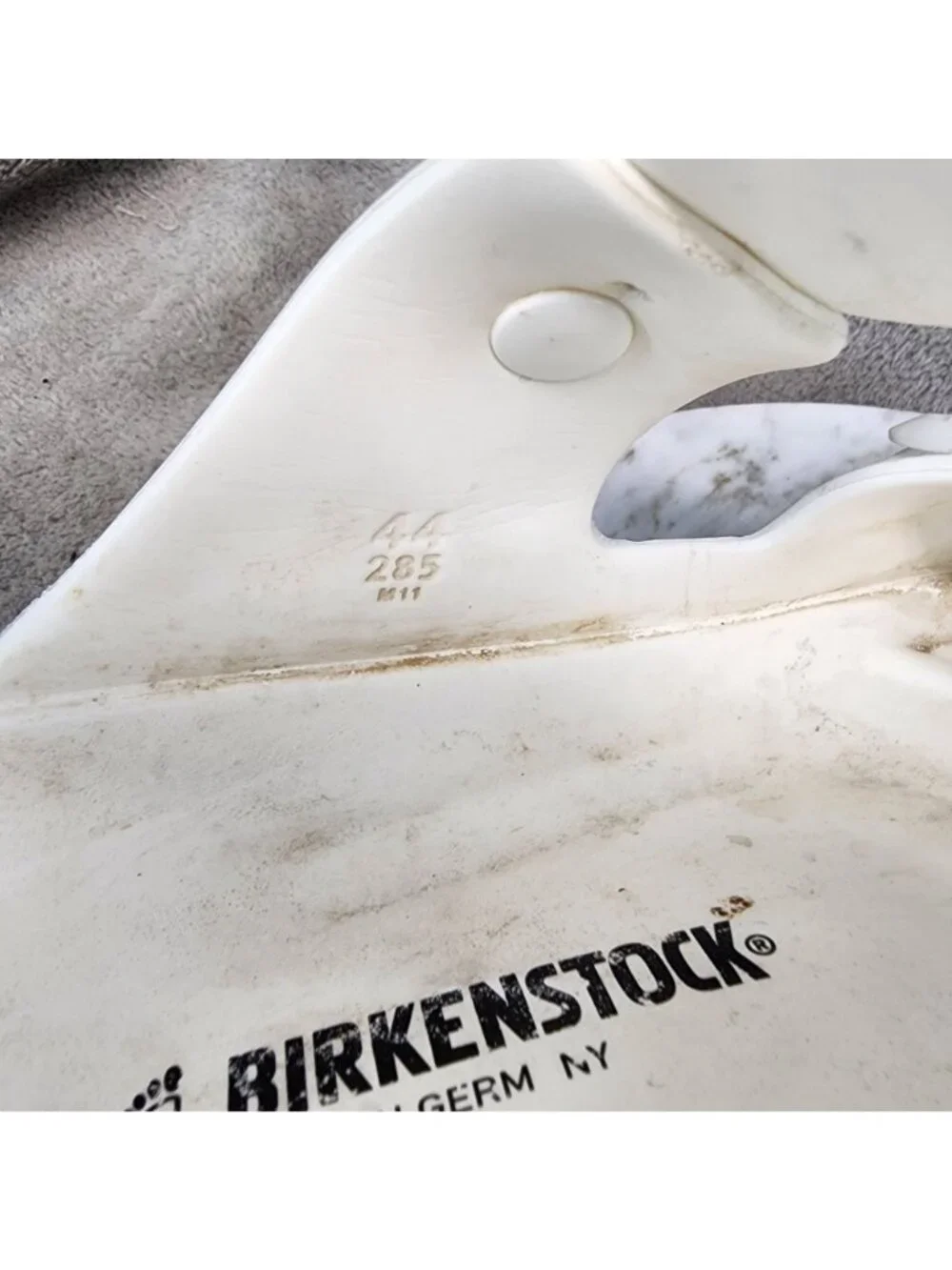 Birkenstock Shoes Mens EU 44 US 11-11.5 Arizona Essential White Sandals *Read*